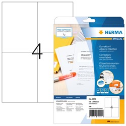 HERMA Korrektur-/Abdecketiketten, weiß, 105 x 148 mm, 25 Blatt