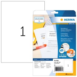 HERMA Korrektur-/Abdecketiketten, weiß, 210 x 297 mm, 25 Blatt