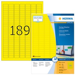 HERMA Farbige Etiketten, gelb, 25,4 x 10 mm, 100 Blatt