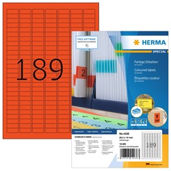 HERMA Farbige Etiketten, rot, 25,4 x 10 mm, 100 Blatt