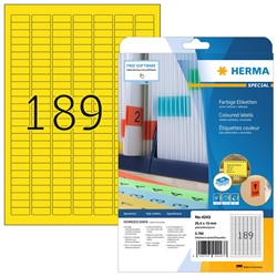 HERMA Farbige Etiketten, gelb, 25,4 x 10 mm, 20 Blatt