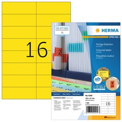 HERMA Farbige Etiketten, gelb, 105 x 37 mm, 100 Blatt