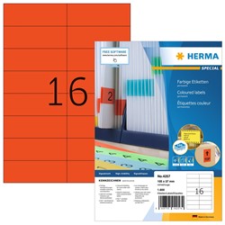 HERMA Farbige Etiketten, rot, 105 x 37 mm, 100 Blatt