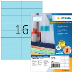 HERMA Farbige Etiketten, blau, 105 x 37 mm, 100 Blatt