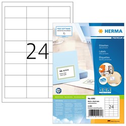 HERMA Universal-Etiketten, weiß, 64,6 x 33,8 mm, 100 Blatt