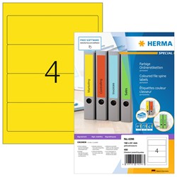 HERMA Ordner-Etiketten, gelb, 192 x 61 mm, 100 Blatt