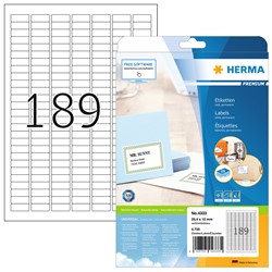 HERMA Universal-Etiketten, weiß, 25,4 x 10 mm, 25 Blatt