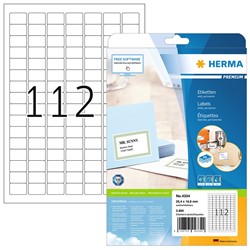 HERMA Universal-Etiketten, weiß, 25,4 x 16,9 mm, 25 Blatt