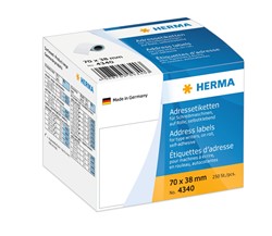 HERMA Adressetiketten auf Rolle, weiß, 70 x 38 mm, 250 Etiketten