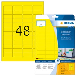 HERMA Farbige Etiketten, gelb, 45,7 x 21,2 mm, 20 Blatt