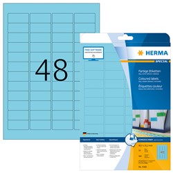 HERMA Farbige Etiketten, blau, 45,7 x 21,2 mm, 20 Blatt
