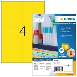 HERMA Farbige Etiketten, gelb, 105 x 148 mm, 100 Blatt