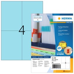 HERMA Farbige Etiketten, blau, 105 x 148 mm, 100 Blatt