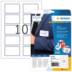 HERMA Namensetiketten A4, weiß mit blauem Rand, 80 x 50 mm