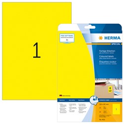 HERMA Farbige Etiketten, gelb, 210 x 297 mm, 20 Blatt