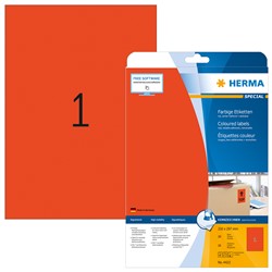 HERMA Farbige Etiketten, rot, 210 x 297 mm, 20 Blatt