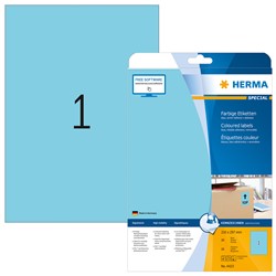 HERMA Farbige Etiketten, blau, 210 x 297 mm, 20 Blatt