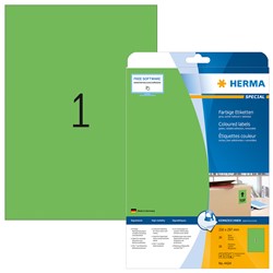 HERMA Farbige Etiketten, grün, 210 x 297 mm, 20 Blatt