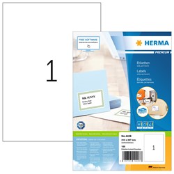HERMA Universal-Etiketten, weiß, 210 x 297 mm, 100 Blatt