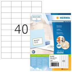HERMA Universal-Etiketten, weiß, 52,5 x 29,7 mm, 100 Blatt