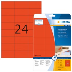 HERMA Farbige Etiketten, rot, 70 x 37 mm, 20 Blatt