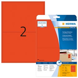 HERMA Farbige Etiketten, rot, 199,6 x 143,5 mm, 20 Blatt