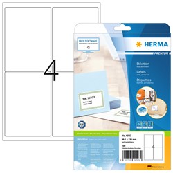 HERMA Adressetiketten, weiß, 99,1 x 139 mm, 25 Blatt