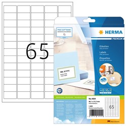 HERMA Adressetiketten, weiß, 38,1x21,2 mm, 25 Blatt