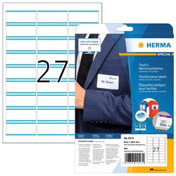 HERMA Namensetiketten, weiß/blau, 63,5 x 29,6 mm, 20 Blatt