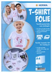 HERMA T-Shirt Folie für helle Textilien, A4, bedruckbar, 20 Blatt