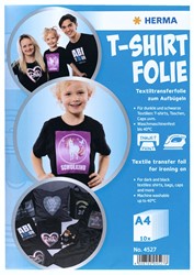 HERMA T-Shirt Folie für dunkle Textilien, A4, bedruckbar,10 Blatt