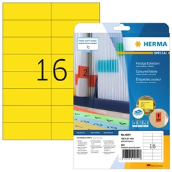 HERMA Farbige Etiketten, gelb, 105 x 37 mm, 20 Blatt