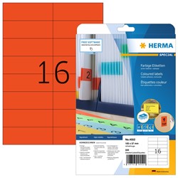 HERMA Farbige Etiketten, rot, 105 x 37 mm, 20 Blatt