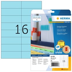 HERMA Farbige Etiketten, blau, 105 x 37 mm, 20 Blatt