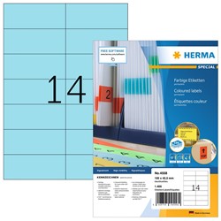 HERMA Farbige Etiketten, blau, 105 x 42,3 mm, 100 Blatt