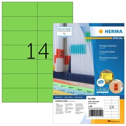 HERMA Farbige Etiketten, grün, 105 x 42,3 mm, 100 Blatt