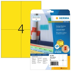 HERMA Farbige Etiketten, gelb, 105 x 148 mm, 20 Blatt