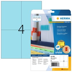 HERMA Farbige Etiketten, blau, 105 x 148 mm, 20 Blatt