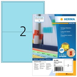 HERMA Farbige Etiketten, blau, 199,6 x 143,5 mm, 100 Blatt