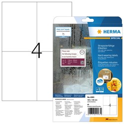 HERMA Wetterfeste Folien-Etiketten A4, weiß, 105 x 148 mm, extrem stark haftend