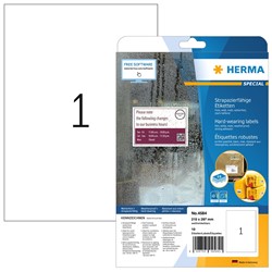 HERMA Wetterfeste Folien-Etiketten A4, weiß, 210 x 297 mm, extrem stark haftend