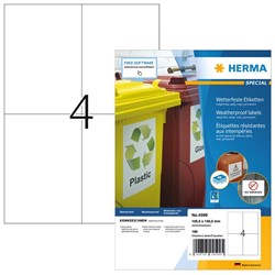 HERMA Inkjet-Etiketten, weiß, 105,0 x 148,0 mm, 40 Blatt