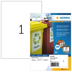 HERMA Inkjet-Etiketten, weiß, 210,0 x 297,0 mm, 40 Blatt