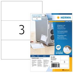 HERMA Perforierte Etiketten, weiß, 210 x 99 mm, 100 Blatt