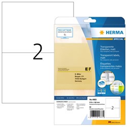 HERMA Transparente Etiketten, 210 x 148 mm, 25 Blatt