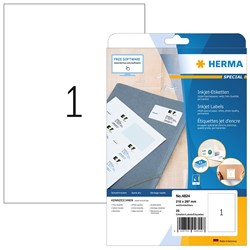 HERMA Inkjet-Etiketten, weiß, 210 x 297 mm, 25 Blatt