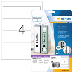 HERMA Inkjet Ordneretiketten, weiß, 192 x 61 mm, 25 Blatt