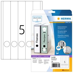 HERMA Inkjet Ordneretiketten, weiß, 38 x 297 mm, 25 Blatt