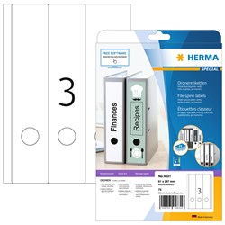 HERMA Inkjet Ordneretiketten, weiß, 61 x 297 mm, 25 Blatt