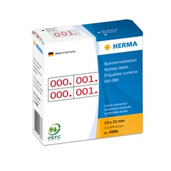 HERMA Nummernetiketten, rot, 10 x 22 mm, 1000 Nummern